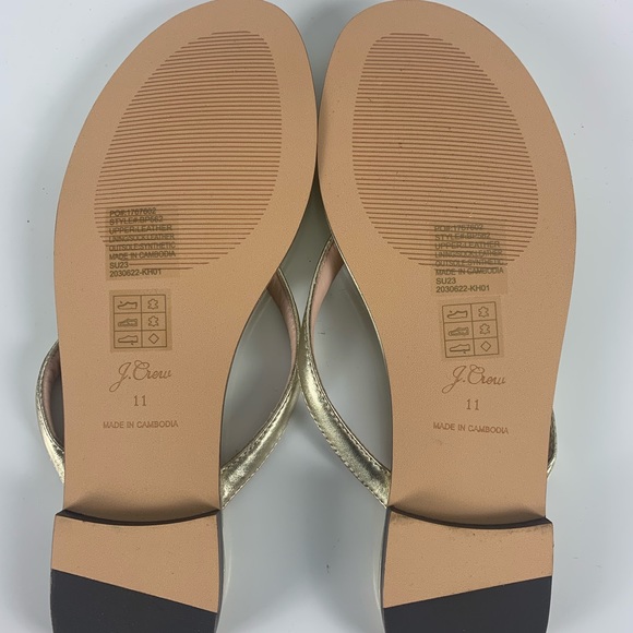 J. Crew Metallic Menorca Leather Thong Sandals size 11 - Picture 6 of 6